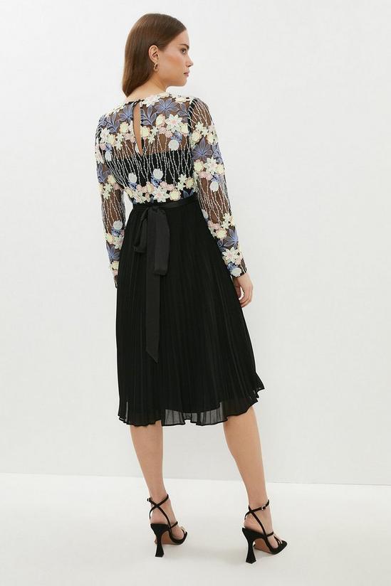 Coast Petite Embroidered Pleated Skirt Midi Dress 3