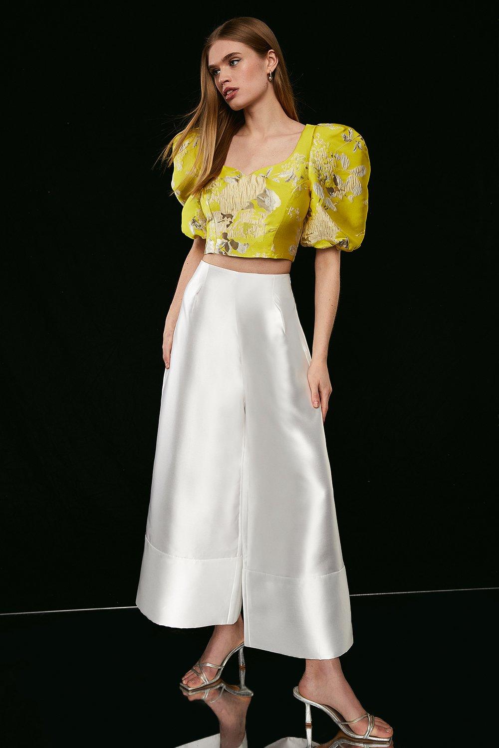 Wide Leg Structured Culotte - Ivory