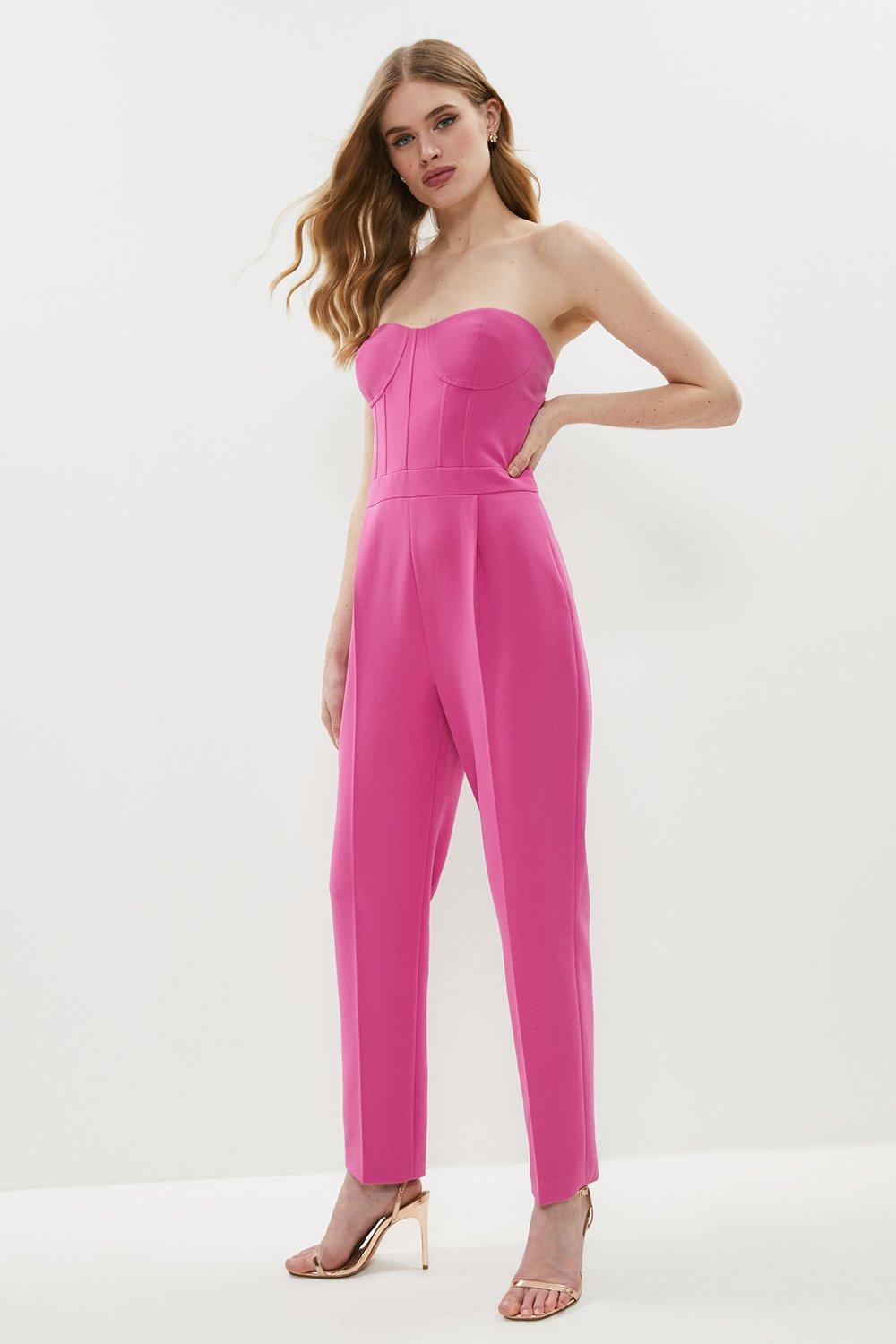Corset Detail Jumpsuit - Pink