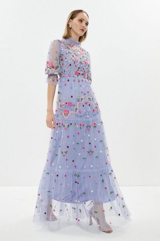 Coast Petite All Over Embroidered Maxi Dress 1
