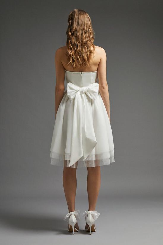 Dresses, Corset Detail Full Mini Dress With Bow Back