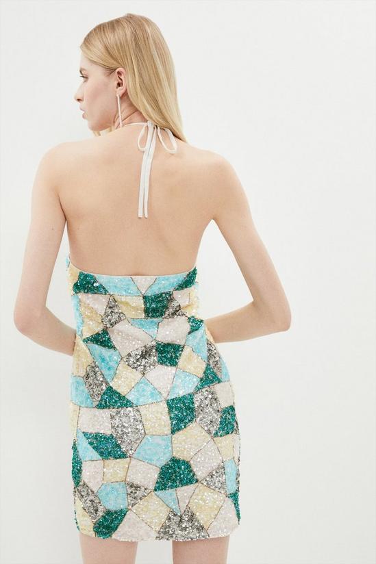 Coast Geometric Embellishment Halter Mini Dress 3
