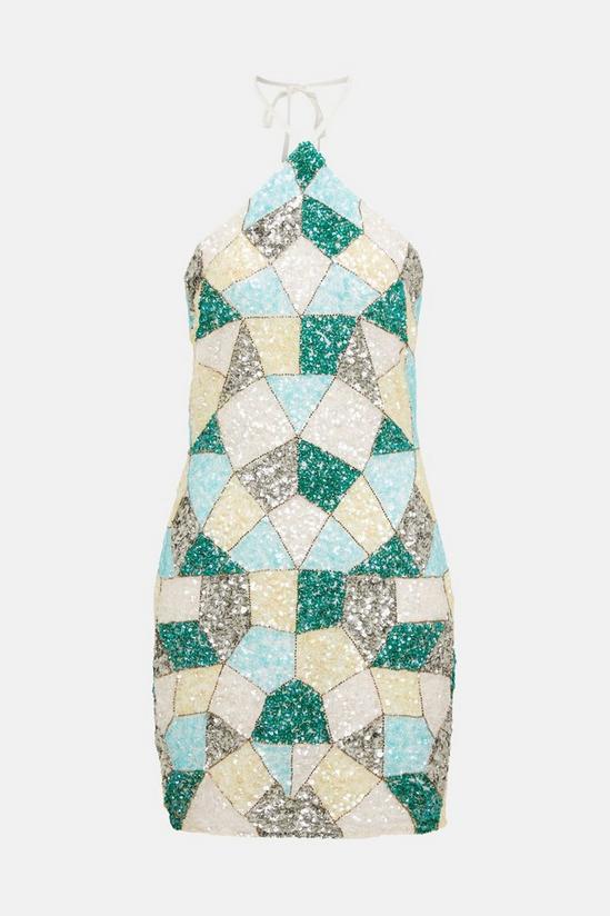 Coast Geometric Embellishment Halter Mini Dress 4