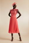 Coast Lace High Neck Pleated Skirt Midi Dress thumbnail 2