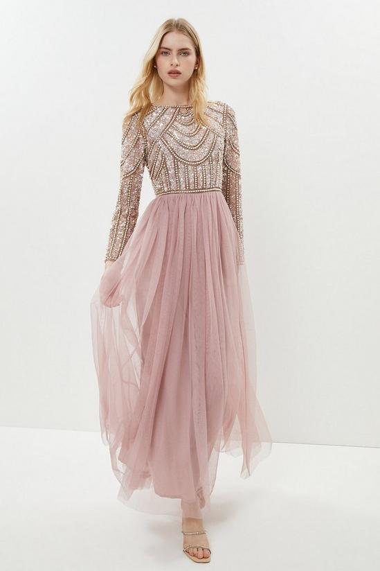 Coast Pearl Embellished Bodice Bridesmaids Tulle Skirt Dress 1