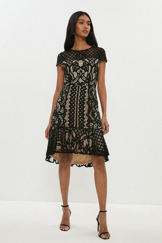 Coast Capped Sleeve Placement Lace Mini Dress 1
