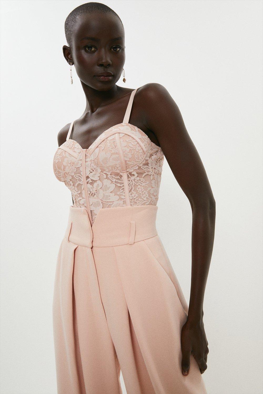 Lace Bustier Top - Pink