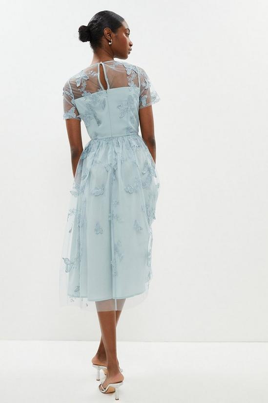 Coast 3d Embroidered Butterfly Mesh Midi Dress 3