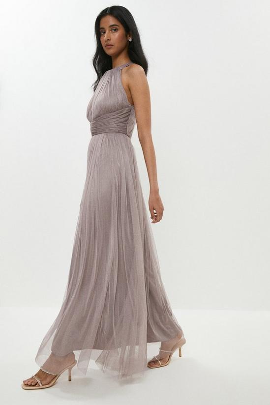 Coast Panelled Ruched Halter Tulle Maxi Dress 1