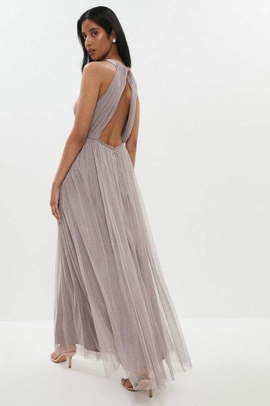 Coast Panelled Ruched Halter Tulle Maxi Dress 3