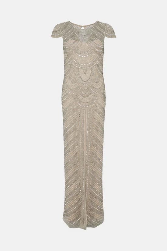 Dresses, Beaded and Pearl Embellished Cap Sleeve Maxi Dress