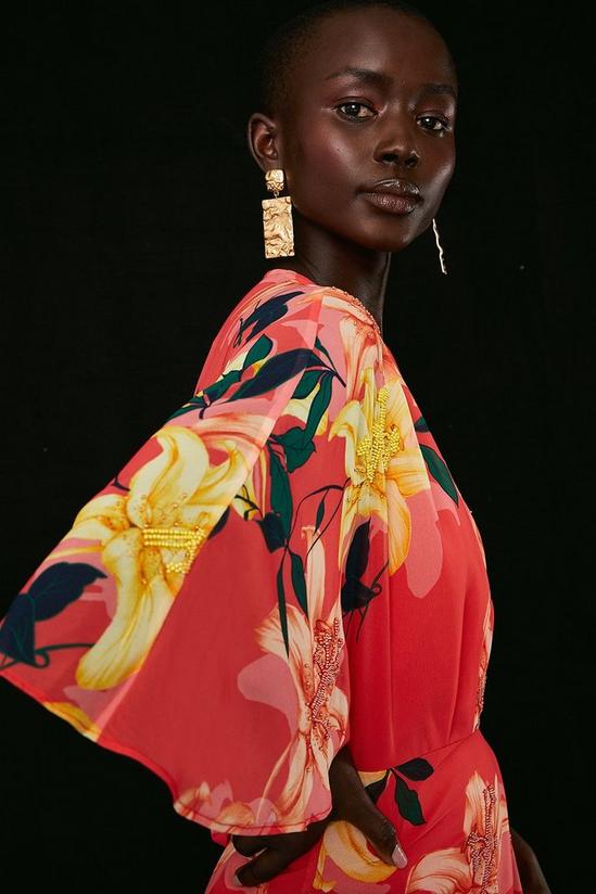 Coast Print And Beadwork Kimono Wrap Dress 2
