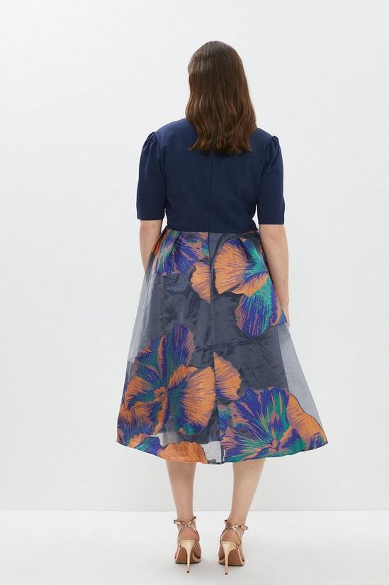 Coast Plus Size Floral Detailed Jacquard Midi Dress 3
