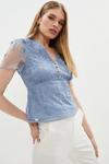 Coast Button Front Floral Embroidered Top thumbnail 1