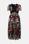 Coast Floral Embroidered Mesh Button Front Midi thumbnail 4