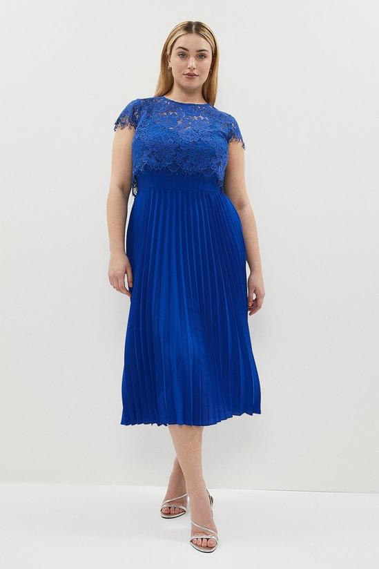 Coast Plus Size Pleat Skirt Lace Midi Dress 1
