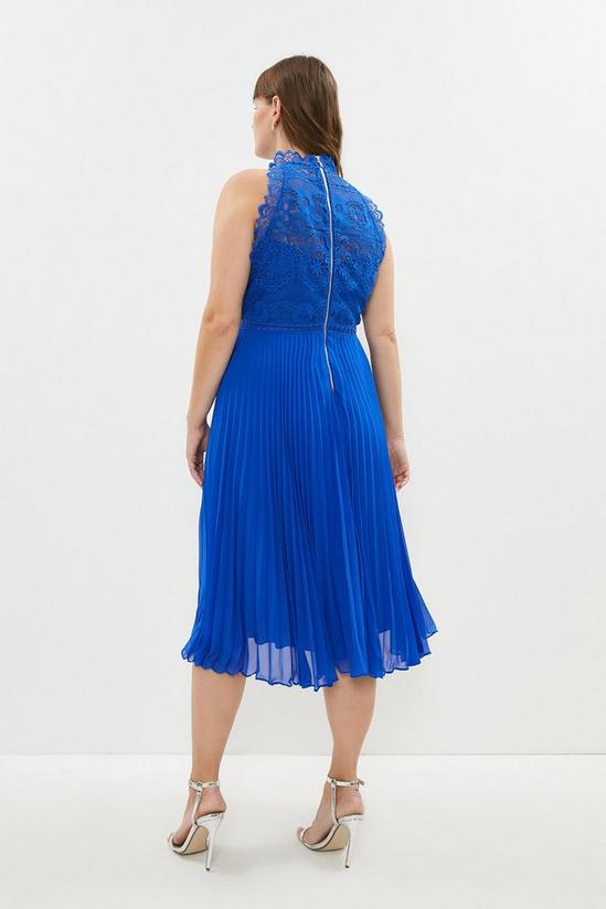 Coast Plus Size Trimmed Lace Halter Bodice Pleat Skirt Dress 3