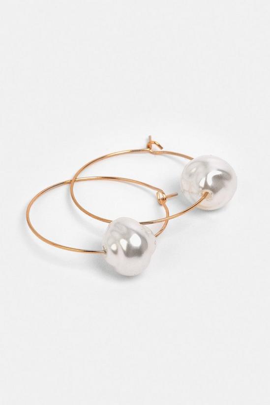Coast Delicate Pearl Hoop Earrings 3