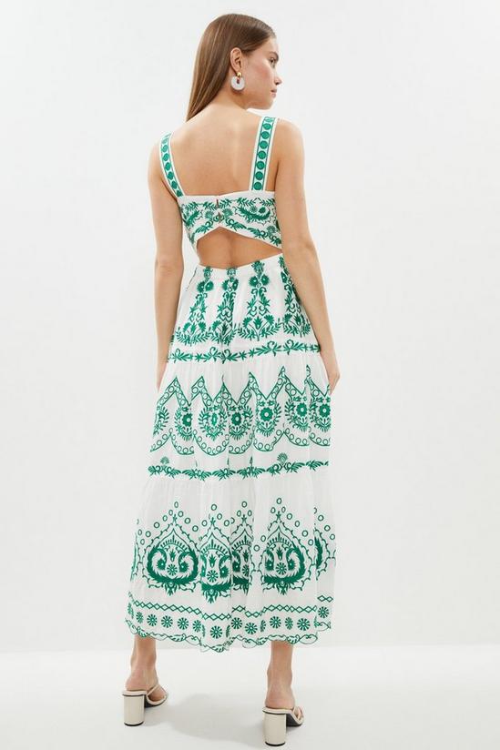 Coast Tile Embroidered Full Skirted Maxi Dress 3