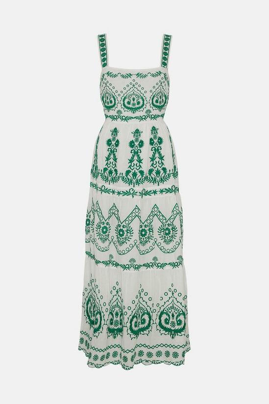 Coast Tile Embroidered Full Skirted Maxi Dress 4