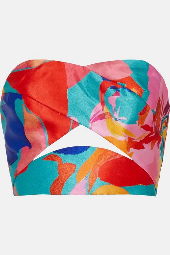 Coast Printed Structed Twill Wrap Bandeau Top 4