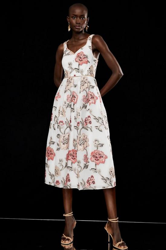 Coast Premium Rose Embellished Jacquard Midi Dress 1