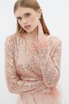 Coast Long Sleeve Sequin Top With Feather Cuff thumbnail 2