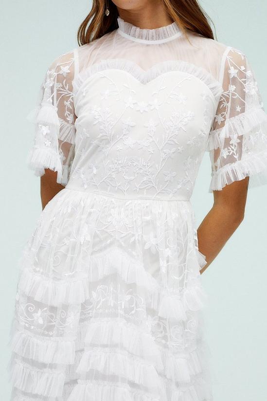 Coast Embroidered Mesh All Over Frill Bridal Dress 6