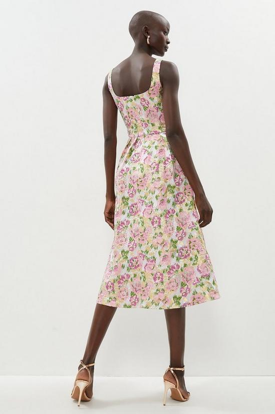 Coast Seamed Bodice Jacquard Full Skirt Midi Dress 3
