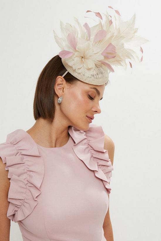 Coast Floral Feather Structured Disc Fascinator 1