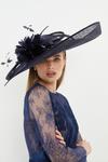 Coast Feather And Floral Curl Detail Wide Brim Fascinator thumbnail 1