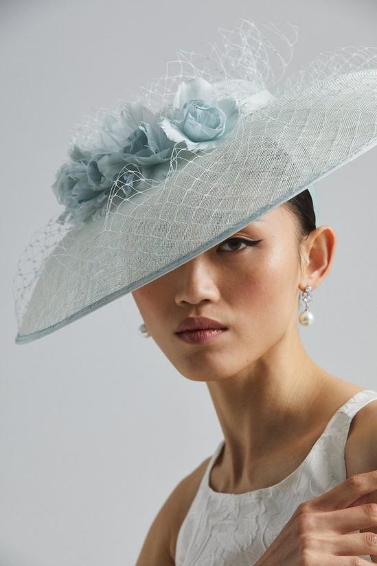 Coast Lisa Tan Premium Flower And Mesh Wide Brim Hat 1
