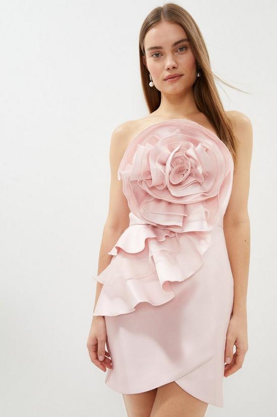 Coast 3d Structured Rose Bodice Wrap Mini Dress 2