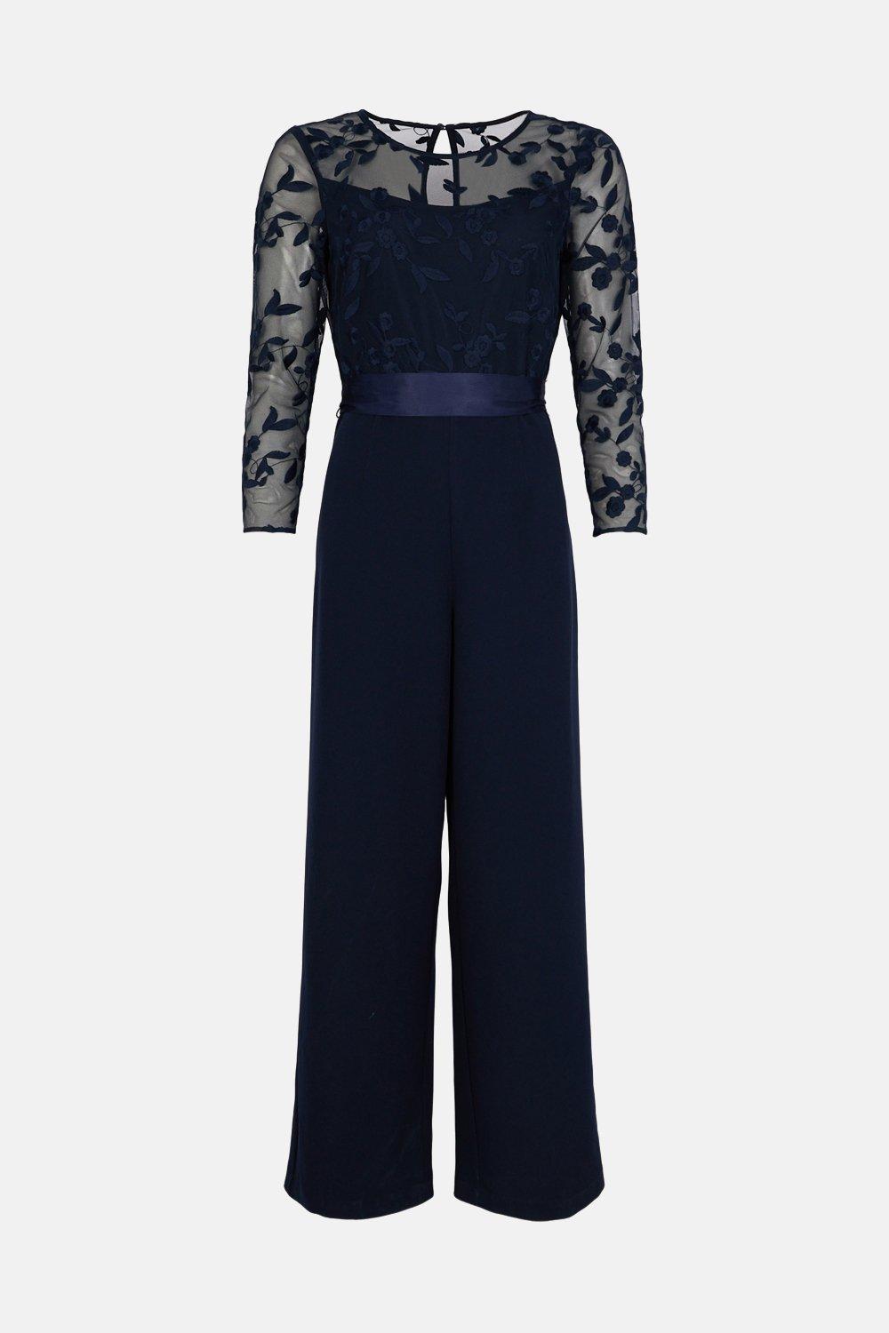 Petite Lissia Navy Wide Leg Jumpsuit