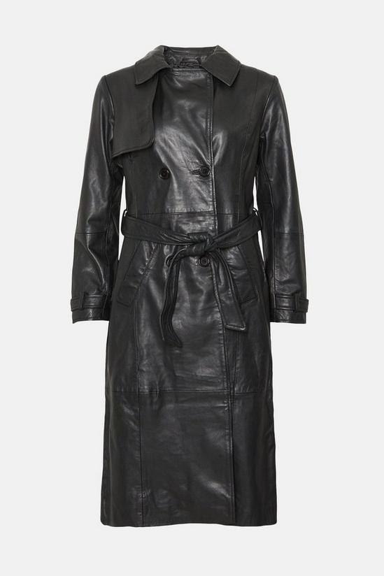 Coast Premium Leather Belted Trench Coat 4