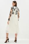 Coast Embroidered Mesh Long Sleeve Pleated Skirt Midi Dress thumbnail 3