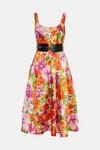 Coast Printed Twill Belted Structured Bodice Midi Dress thumbnail 4