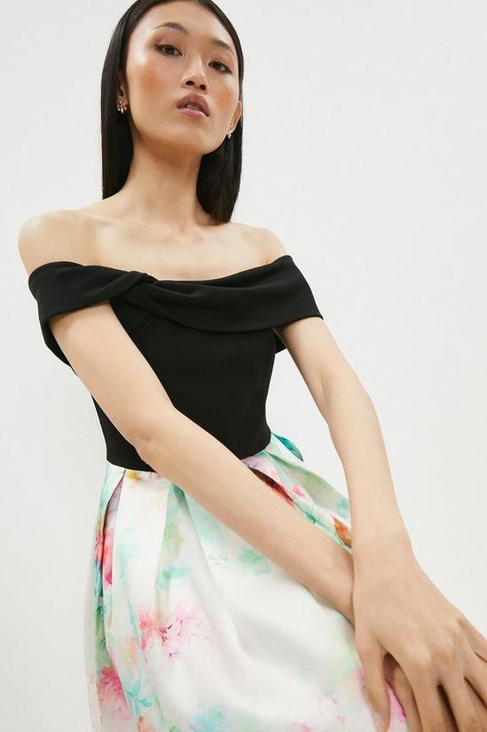 Coast Bardot 2 In 1 Printed Twill Skirt Midi Dress 2
