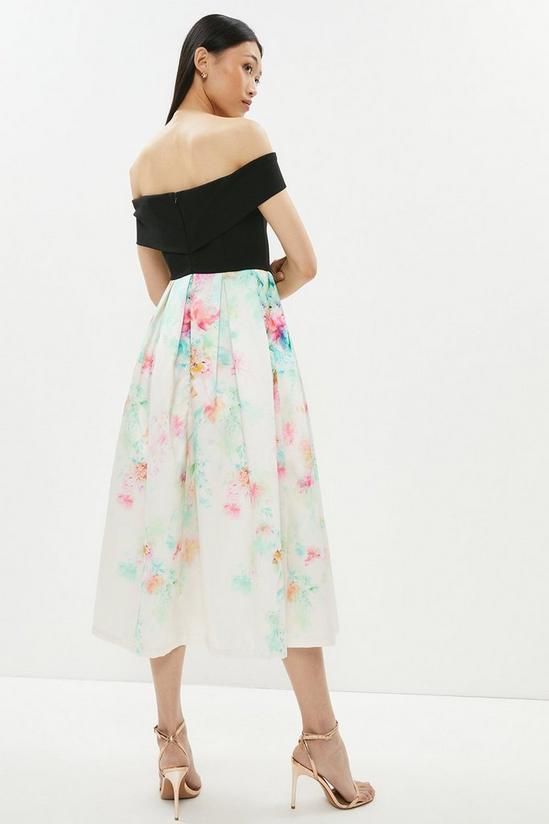 Coast Bardot 2 In 1 Printed Twill Skirt Midi Dress 3