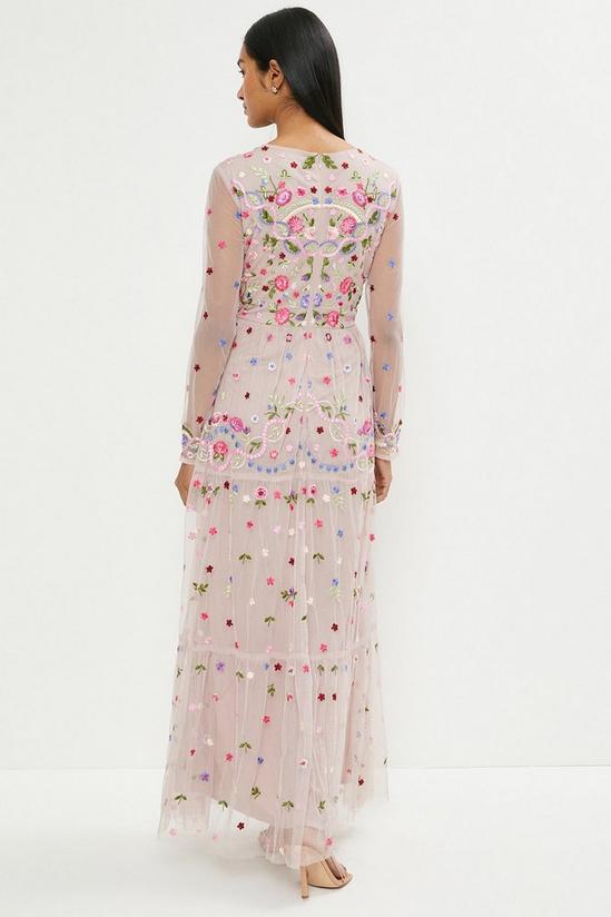 Coast Long Sleeve All Over Embroidered Maxi Dress 3