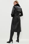 Coast Faux Fur Detail Belted Pu Trench Coat thumbnail 3