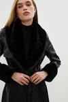 Coast Faux Fur Detail Belted Pu Trench Coat thumbnail 5