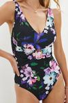 Coast Printed Belted Plunge Twist Swimsuit thumbnail 2