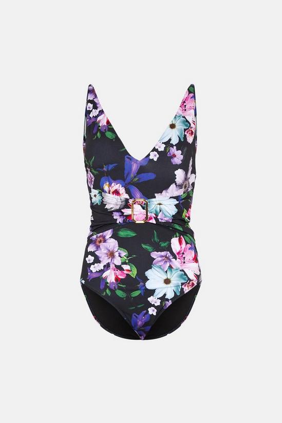 Coast Printed Belted Plunge Twist Swimsuit 4