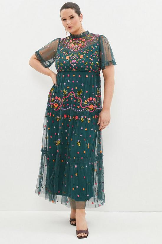 Coast Plus Size Flare Sleeve All Over Embroidered Maxi Dress 1