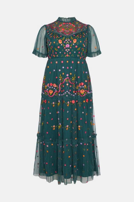 Coast Plus Size Flare Sleeve All Over Embroidered Maxi Dress 4