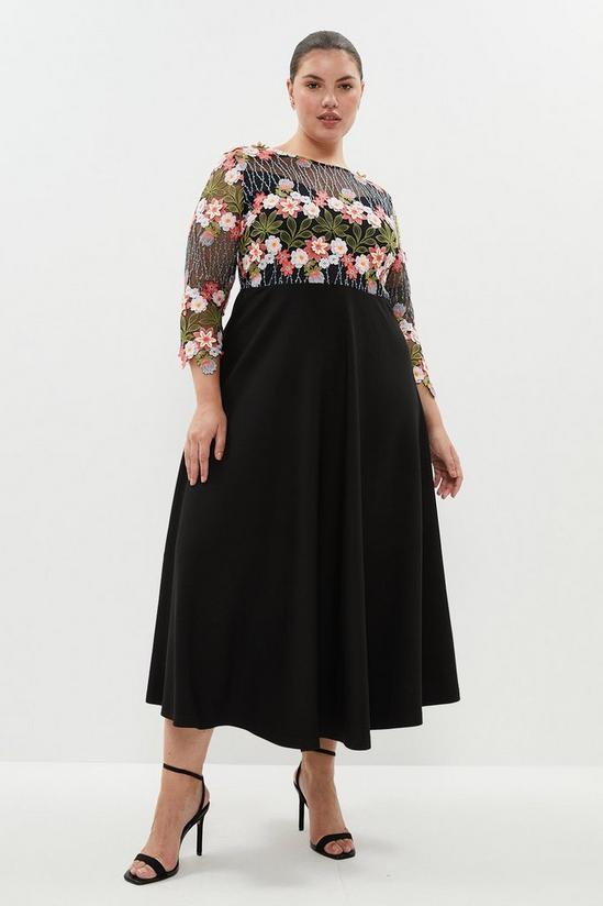 Coast Plus Size 3D Floral Lace Bodice Full Skirt Midi Dres 1