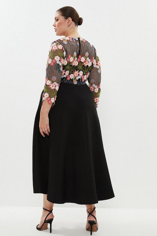 Coast Plus Size 3D Floral Lace Bodice Full Skirt Midi Dres 3