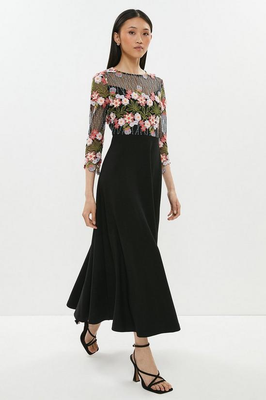 Coast 3d Floral Lace Bodice Full Skirt Midi Dress 2