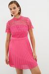 Coast Corded Lace Top Pleated Full Skirt Mini Dress thumbnail 1